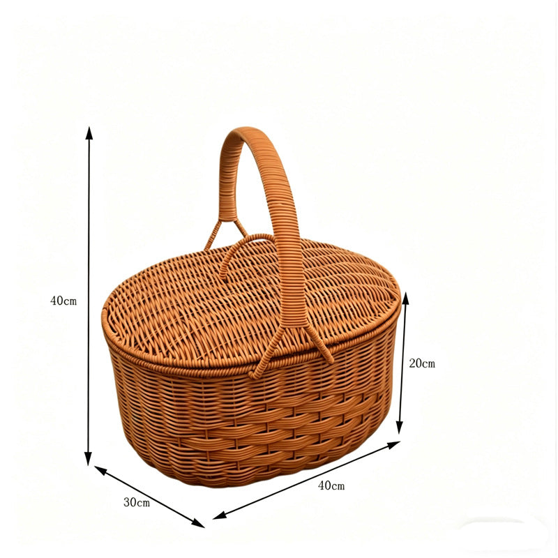 Elegant Woven Picnic Basket Kalsten