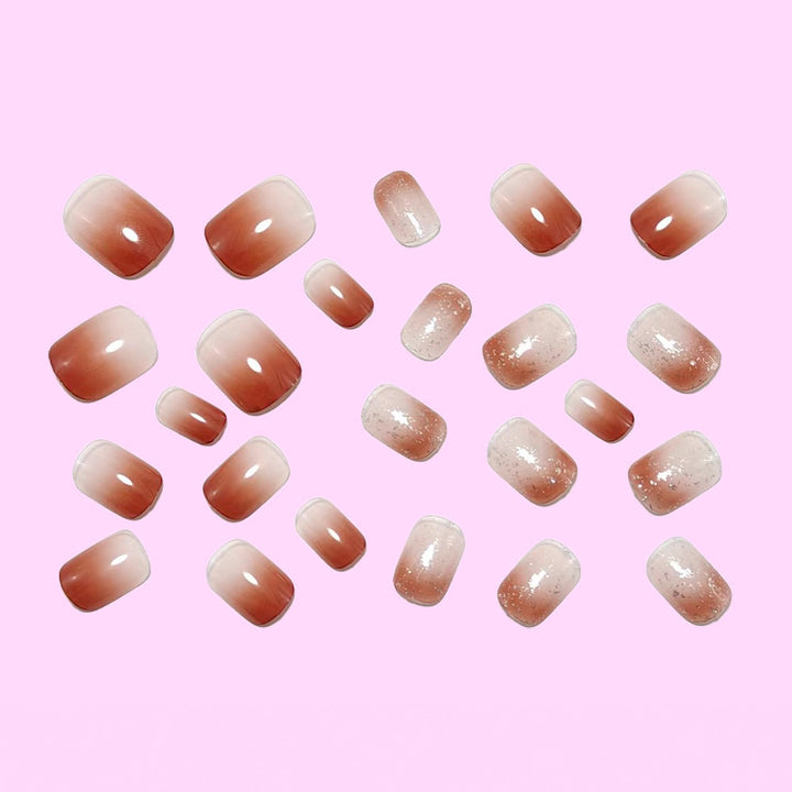Art nails with delicate gradient colors and glitter effects Kalsten