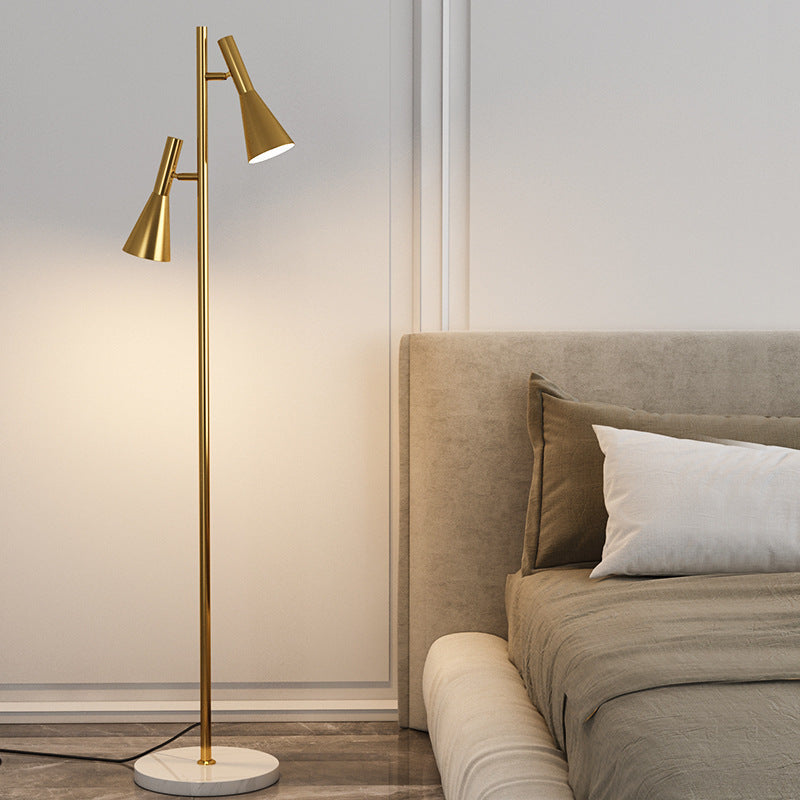 Adjustable Floor Lamp with Dual Shades