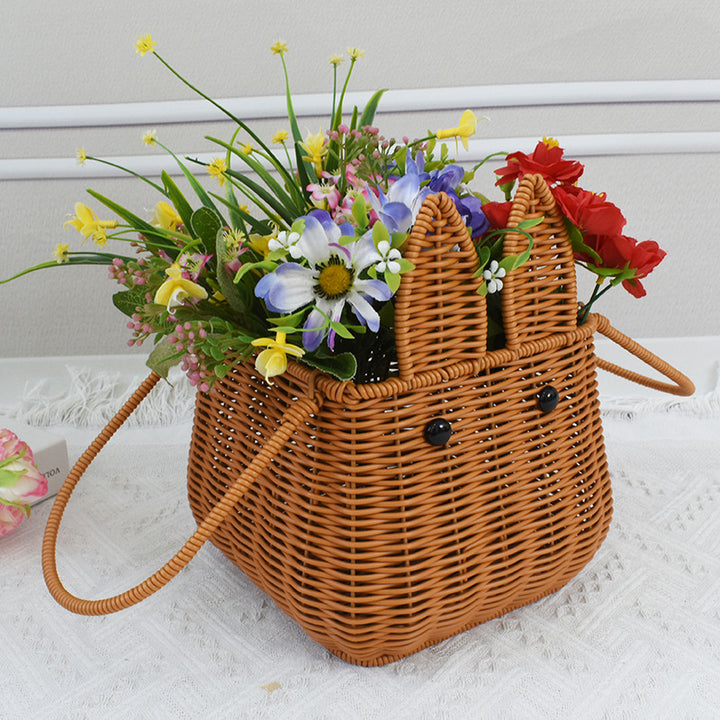 Cute Bunny-Shaped Woven Storage Basket Kalsten