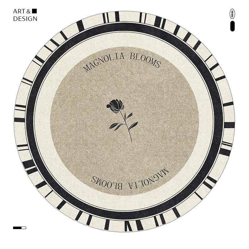 Floral Patterned Round Area Rug