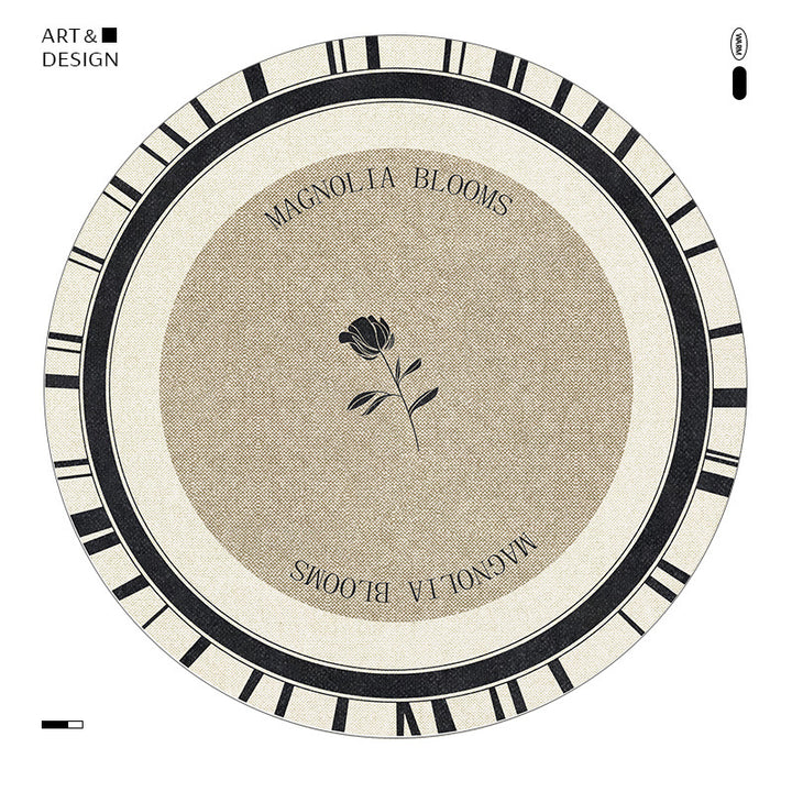 Floral Patterned Round Area Rug