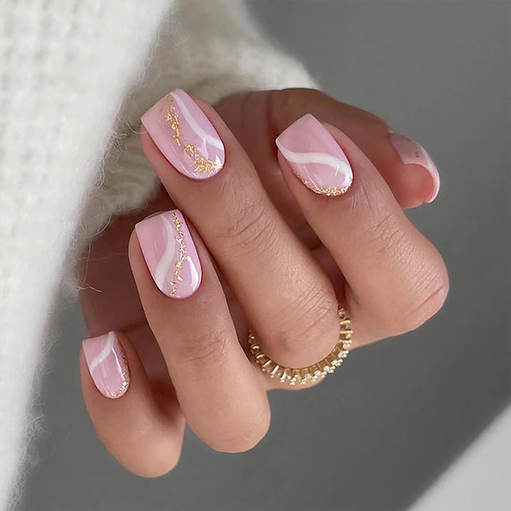 Artificial nails with elegant glitter pattern Kalsten