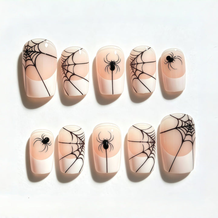 Halloween Artificial Nails with Spider and Web Design Kalsten