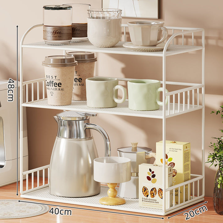 Compact Two-Tier Mesh Serving & Utility Cart with Locking Swivel Casters