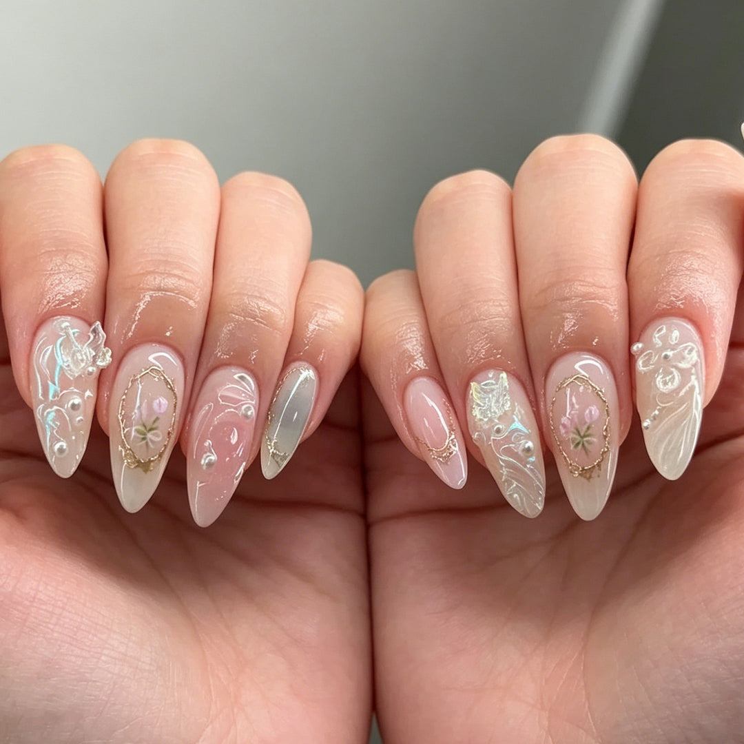 Elegant Decorative Gel Nail Enhancements Kalsten