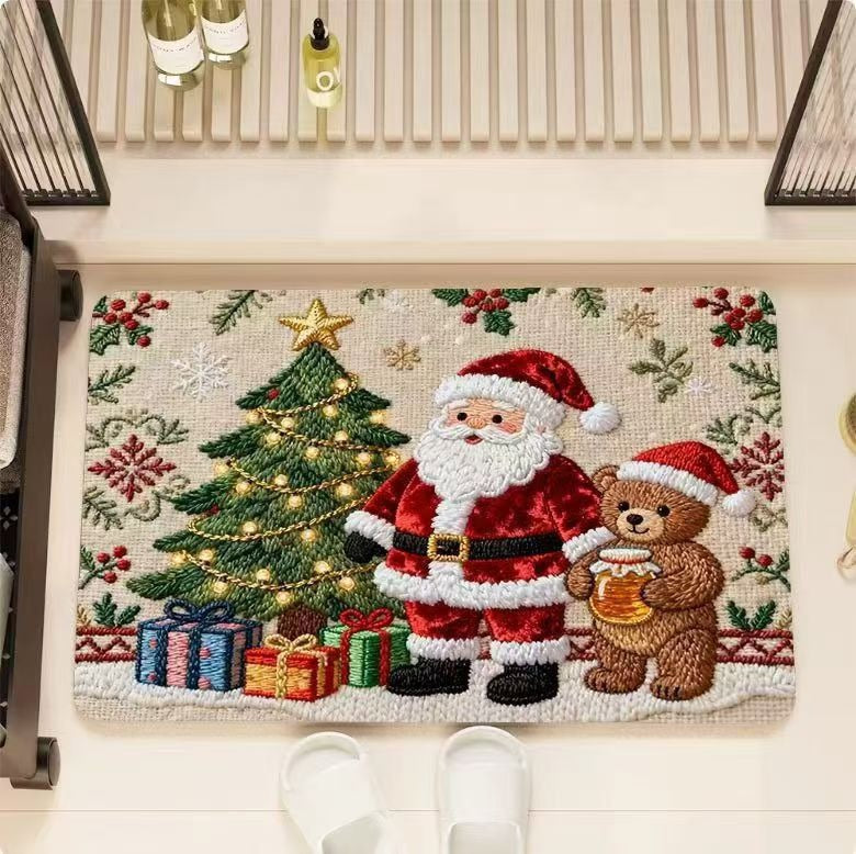 Whimsical Holiday-Themed Bath Mat