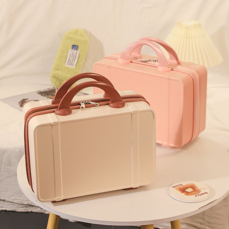 structured hard-shell vanity travel case with dual top handles and lockable zipper Kalsten