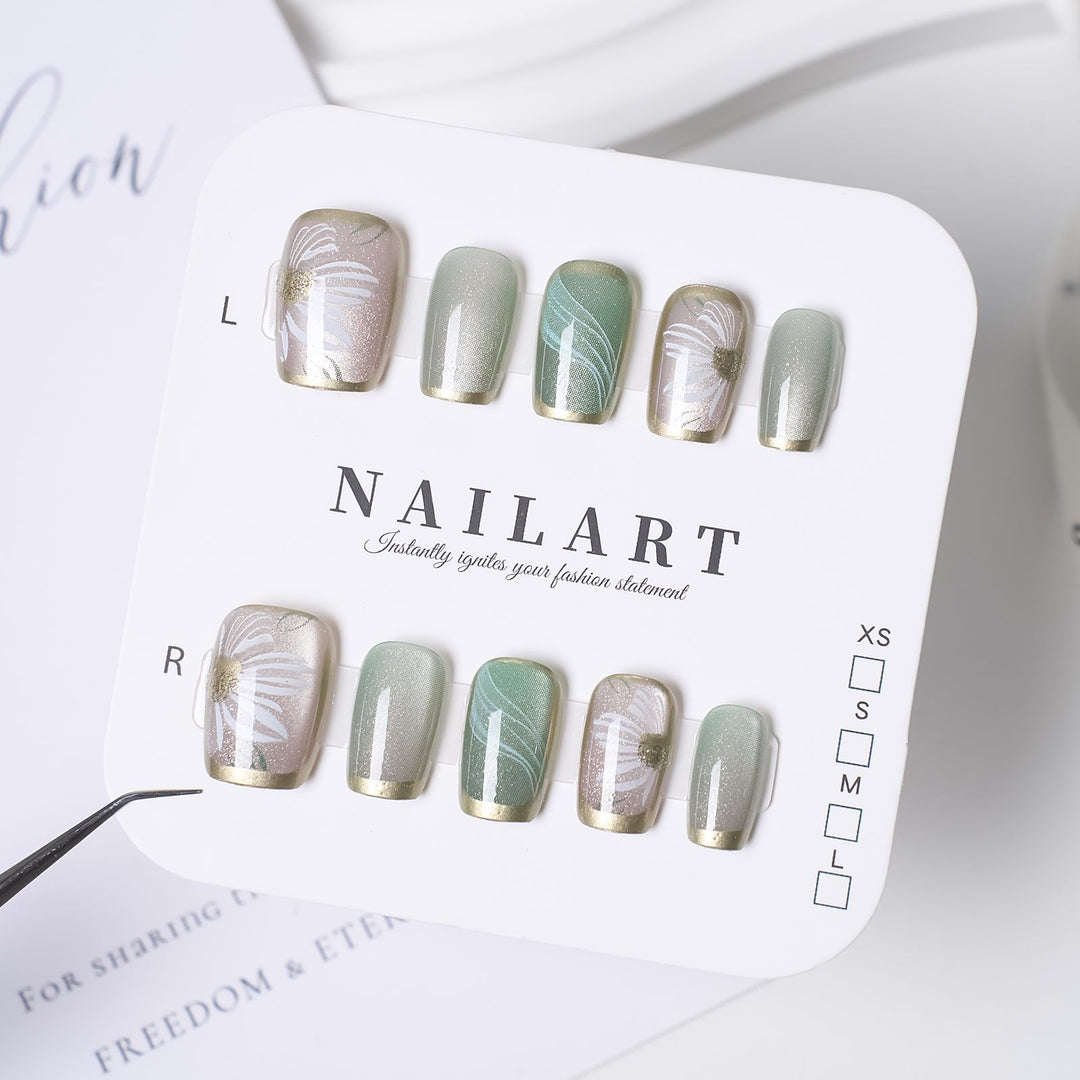 Floral and Butterfly Design Press-On Nails Kalsten