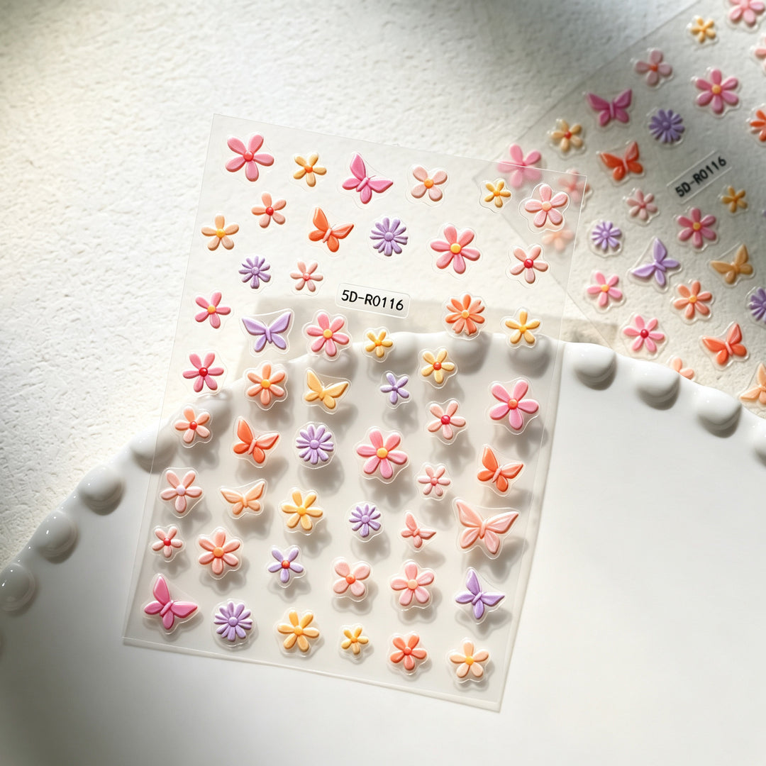 Decorative 3D Floral and Butterfly Nail Art Charms
