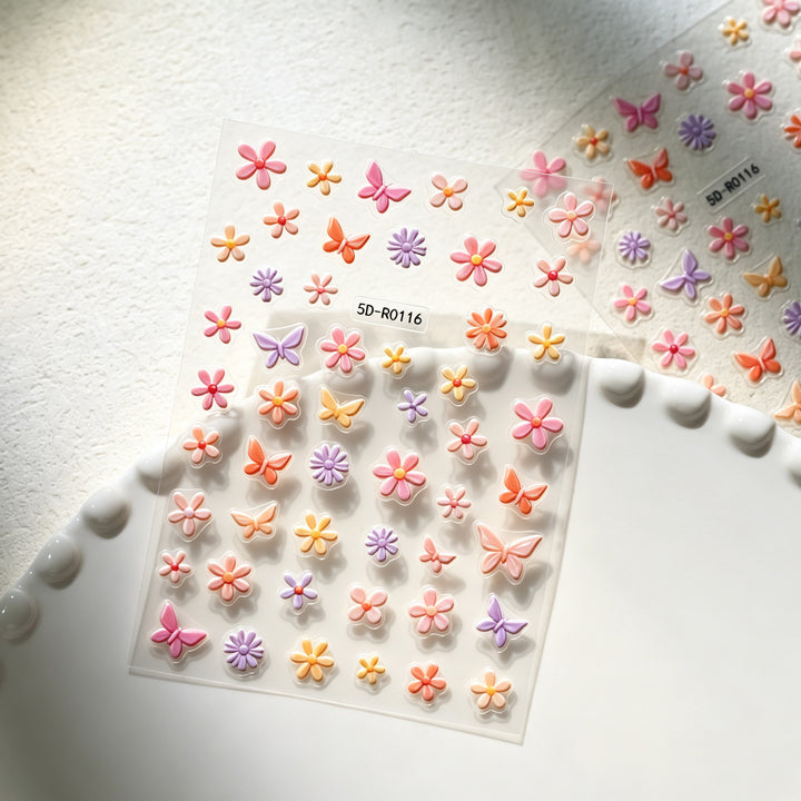 Decorative 3D Floral and Butterfly Nail Art Charms