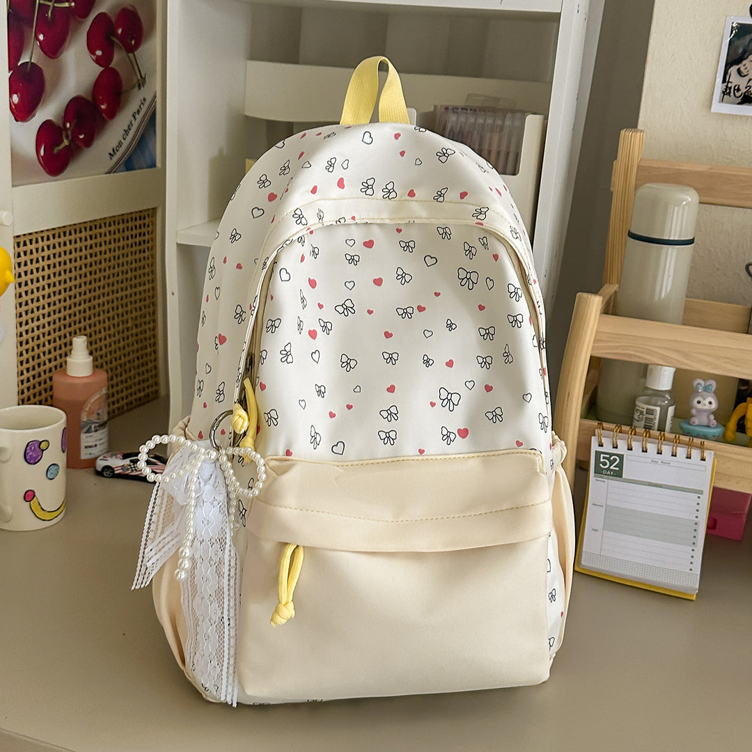 Stylish Heart-Printed Backpack Kalsten