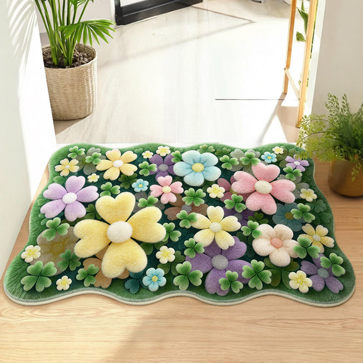 Floral-Themed Memory Foam Bath Mat Kalsten