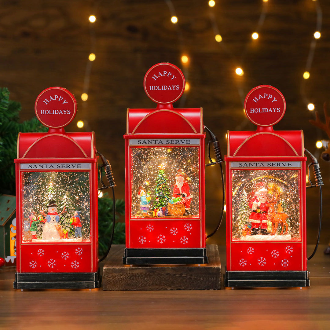 Decorative Illuminated Santa Scene Lantern Kalsten