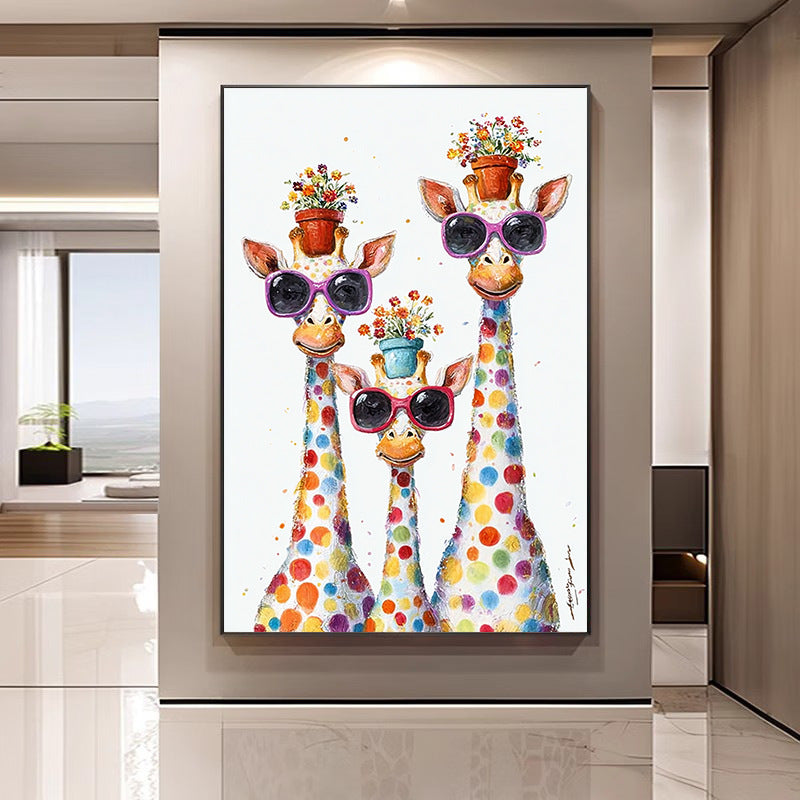 Giraffe Themed Canvas Art