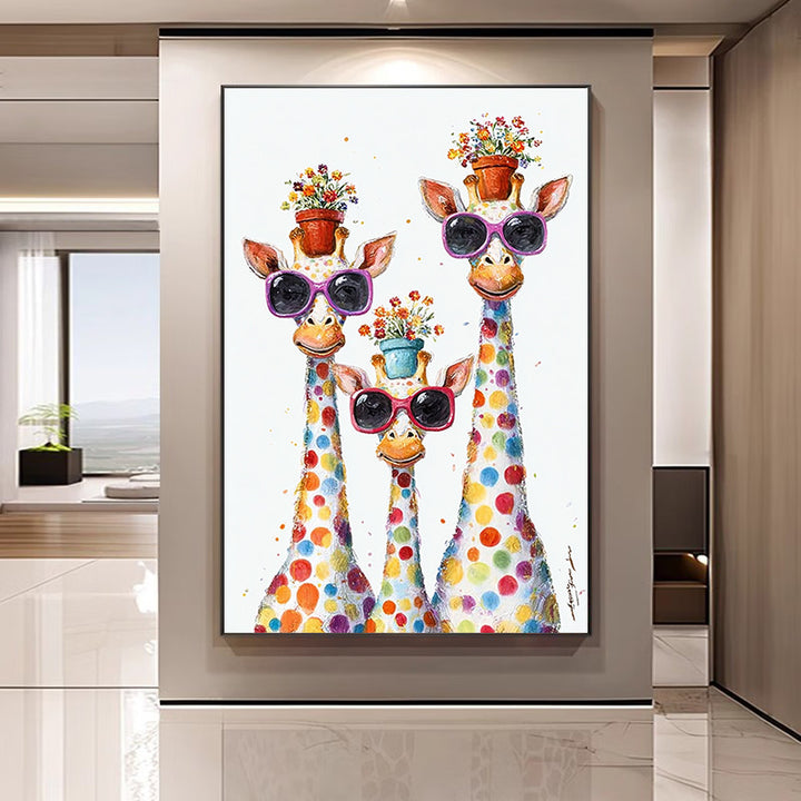Giraffe Themed Canvas Art