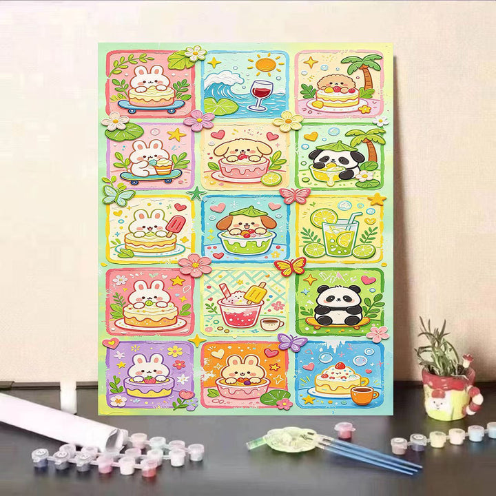 Colorful Animal-Themed DIY Paint by Numbers Kit Kalsten