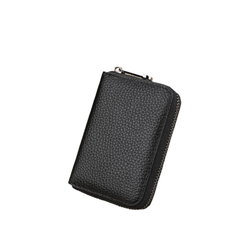 Sleek Zippered Leather Credit Card Holder Kalsten