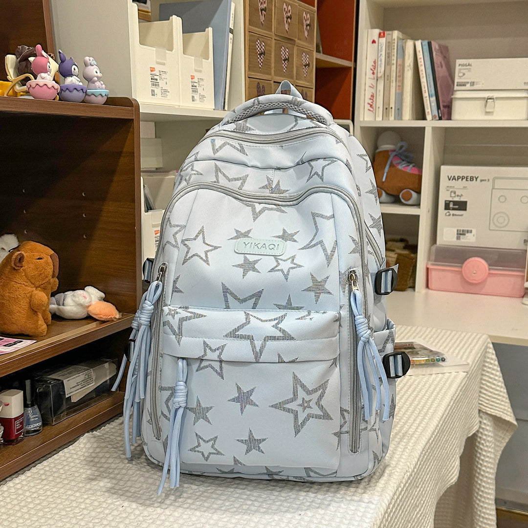 Stylish Star-Printed School Backpack Kalsten