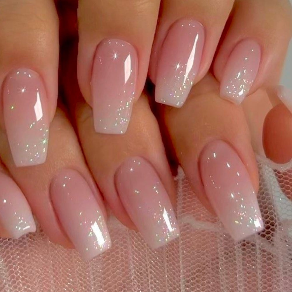 Glossy Ombre Square Press-On Nails