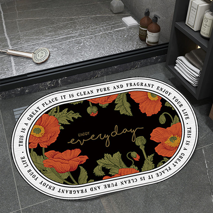 Floral Pattern Bathmat Kalsten
