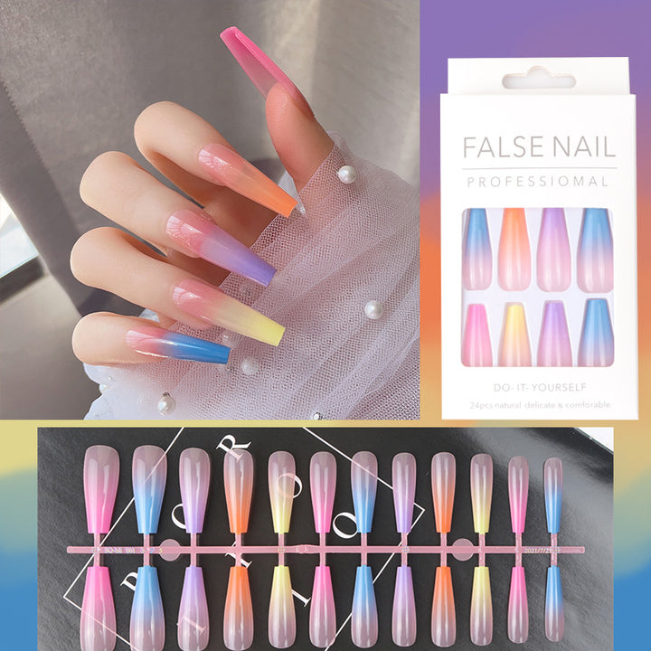 Gradient Ombre Long Press-On Nails Kalsten