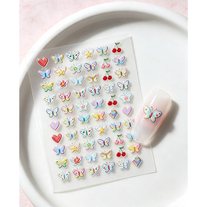 Colorful Butterfly Nail Art Stickers