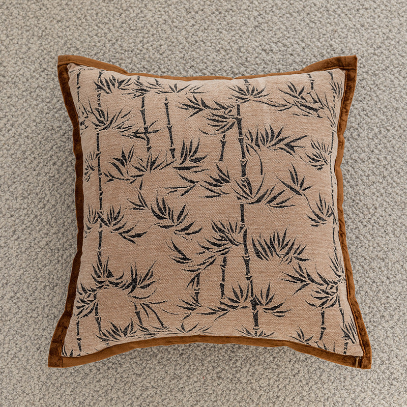 Woven Houndstooth Textured Square Throw Pillow Cover with Piped Edge and Concealed Zipper