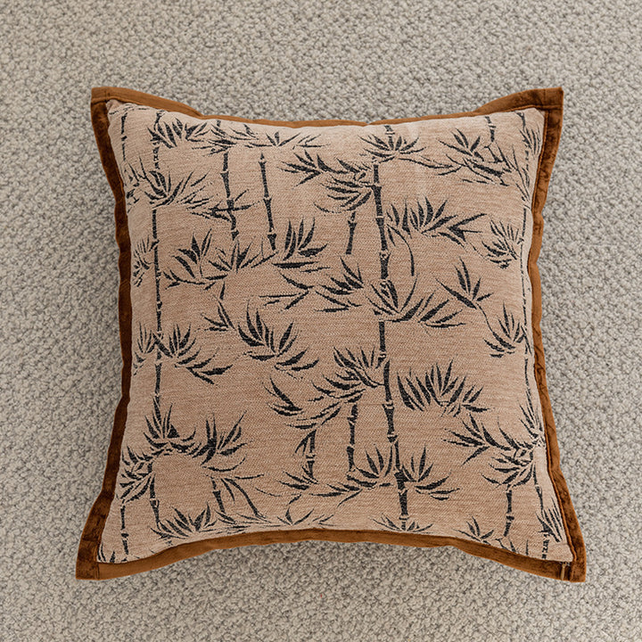 Woven Houndstooth Textured Square Throw Pillow Cover with Piped Edge and Concealed Zipper