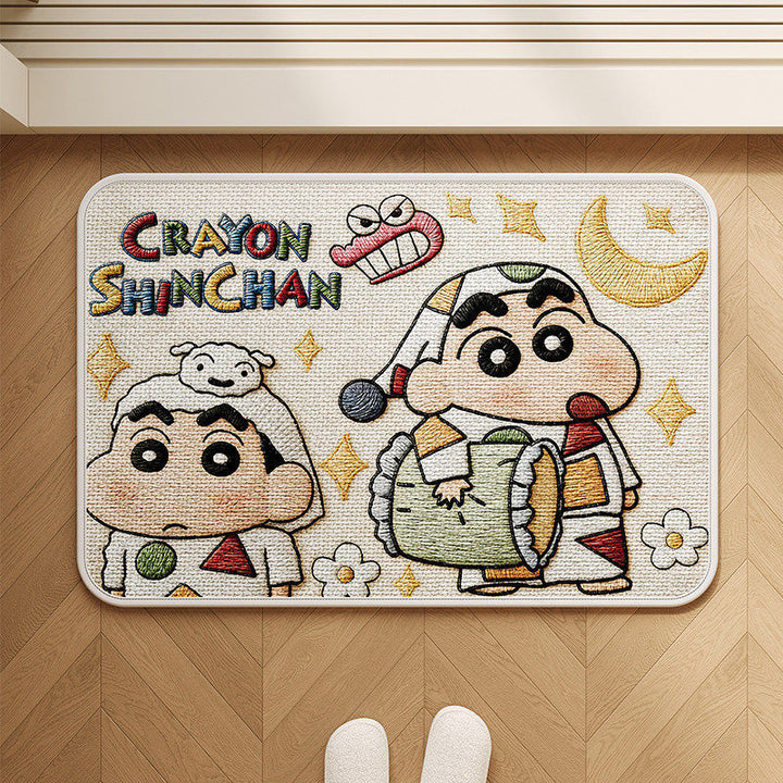 Cartoon Character Plush Bath Mat for Bathroom