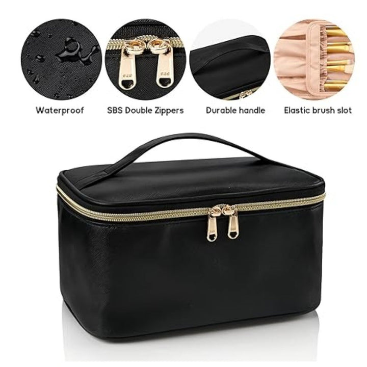Cosmetic Organizer Bag with Structured Design and Versatile Compartments Kalsten