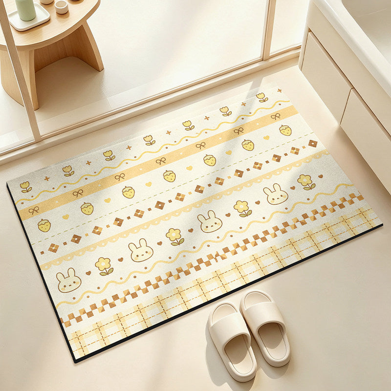 Soft Floral Patterned Bathroom Mat