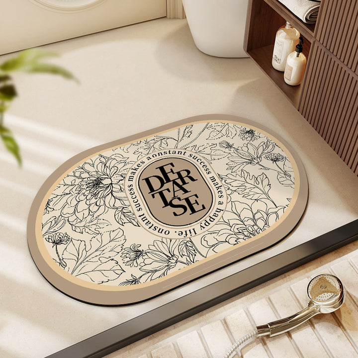 Decorative Oval Indoor Mat for Home