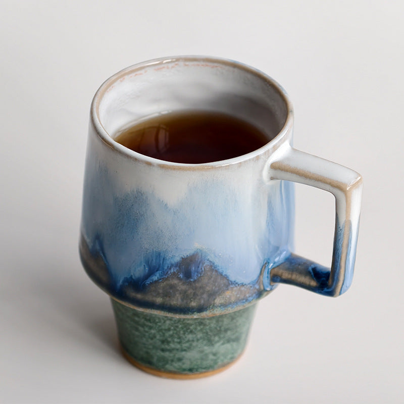 Artistic Glazed Ceramic Coffee Mug