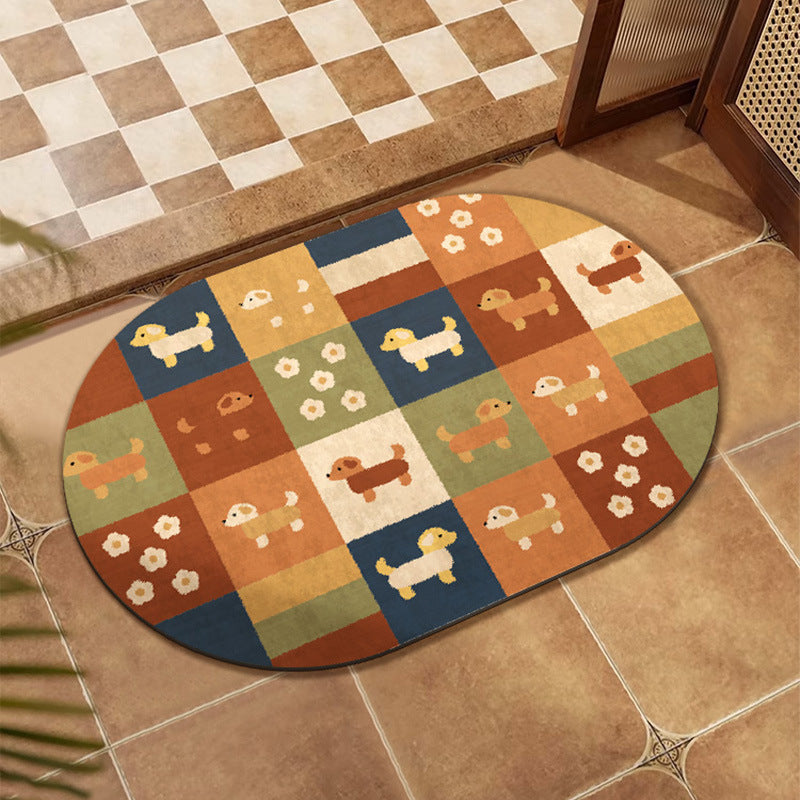 Colorful Patchwork Design Floor Mat Kalsten