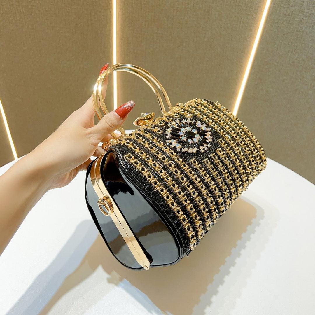 Vintage-Inspired Crystal-Embellished Handbag