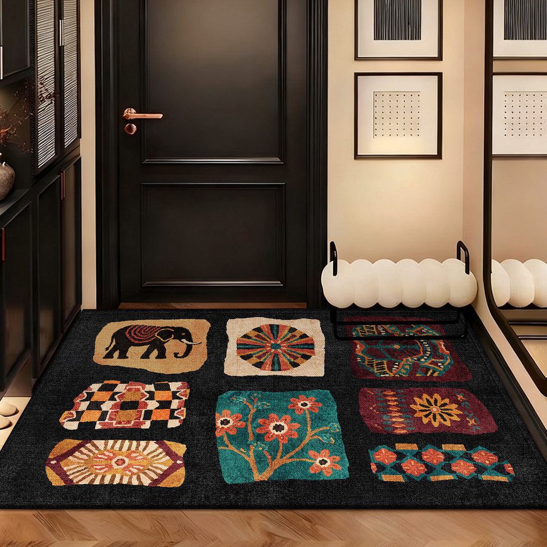 Artistic Patchwork Area Rug for Home Decor