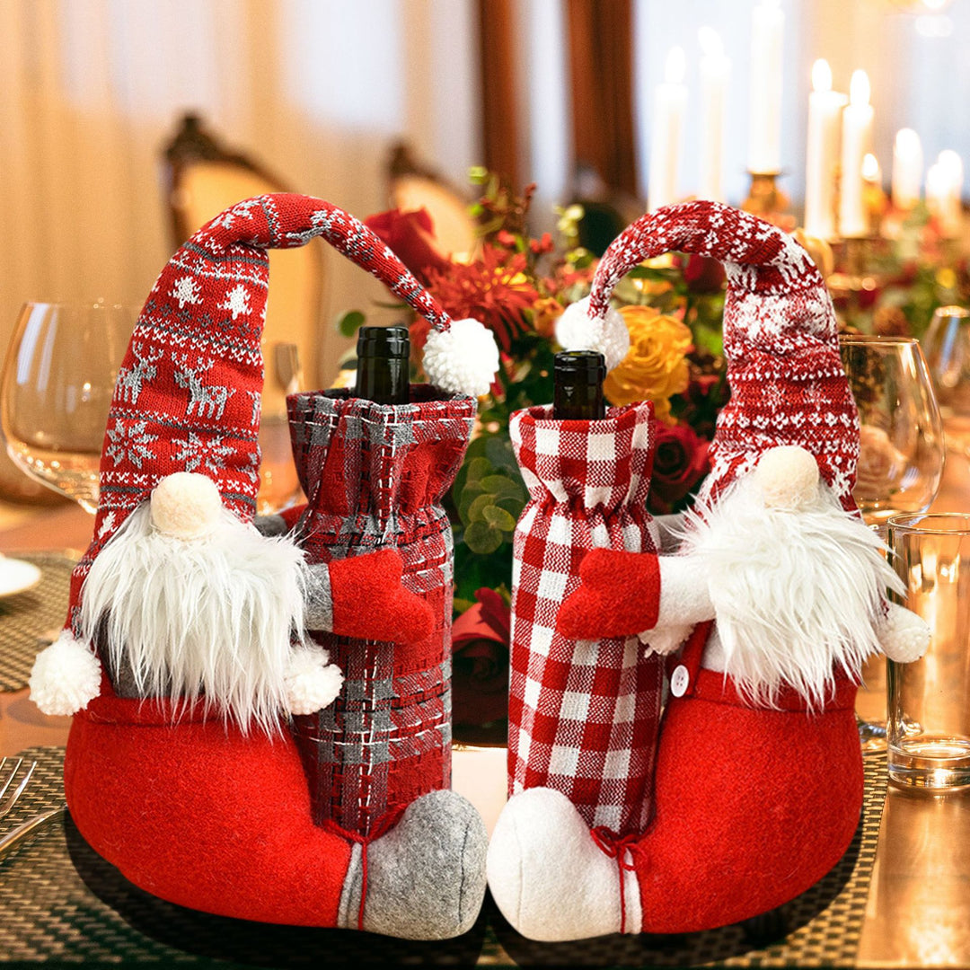 Decorative Santa Claus bottle holder