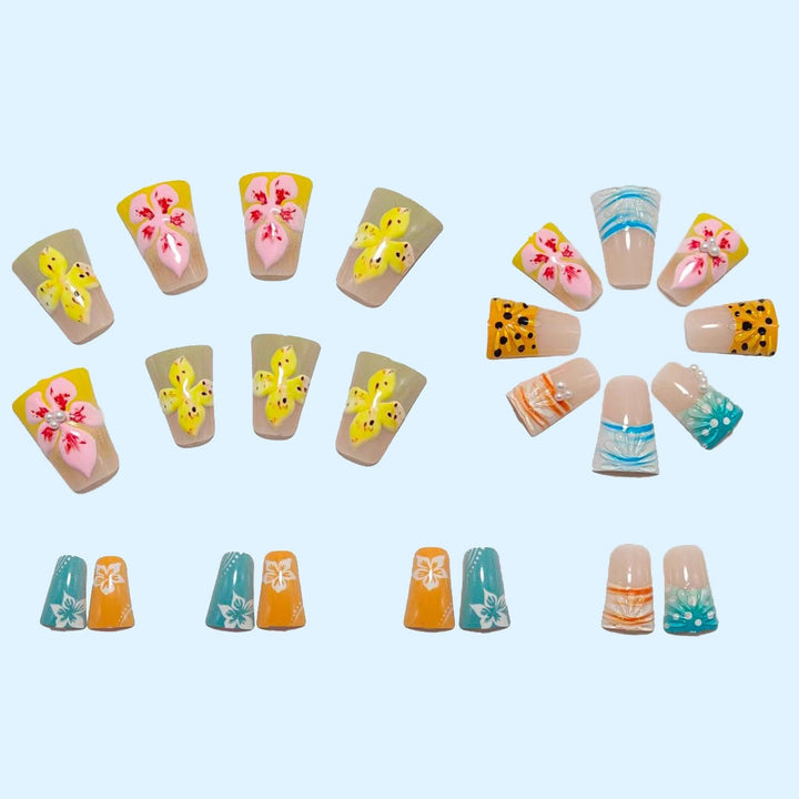 Artificial nails with creative 3D flower and butterfly designs Kalsten