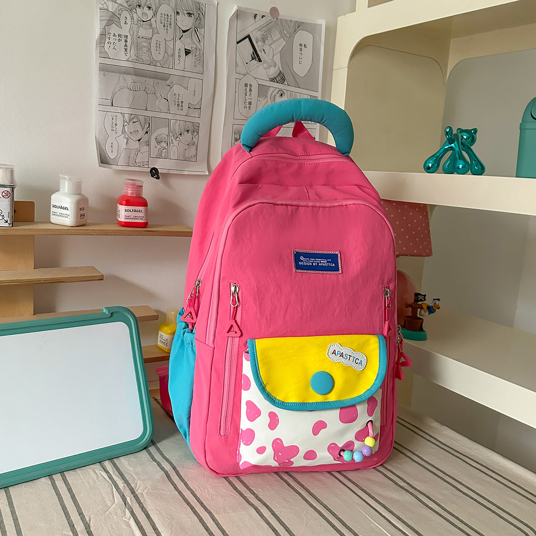 Stylish Multi-Pocket Backpack with Fun Accents Kalsten