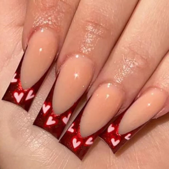 Decorative Heart-Designed Press-On Nails Kalsten