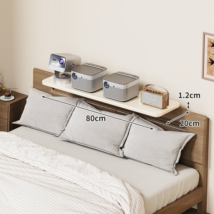 Slim Wall-Mounted Floating Bedside Shelf with Concealed Brackets