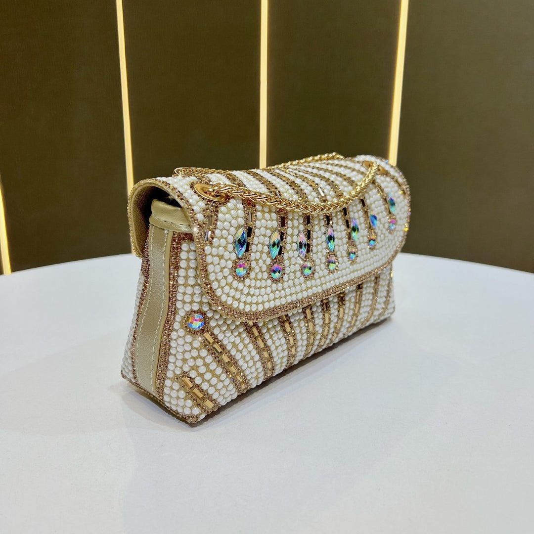 Pearl and Crystal Evening Clutch