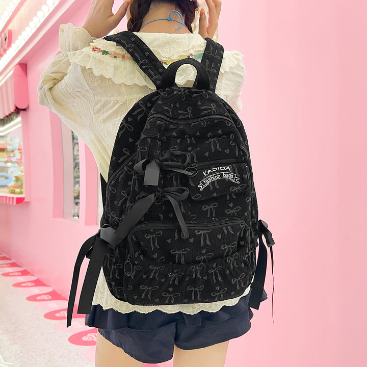 Stylish Ribbed Fabric Backpack Kalsten