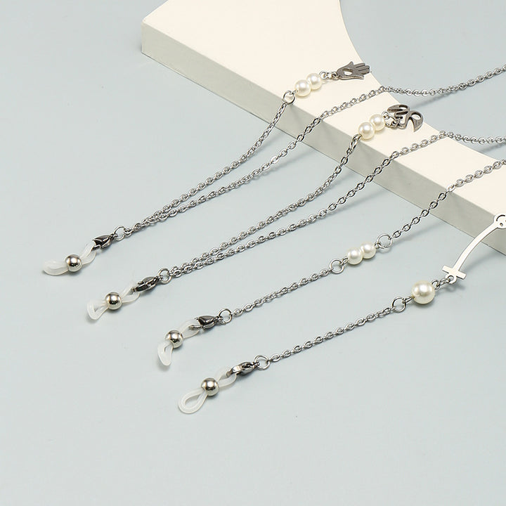 Chic Square Frame Glasses with Decorative Chain Kalsten