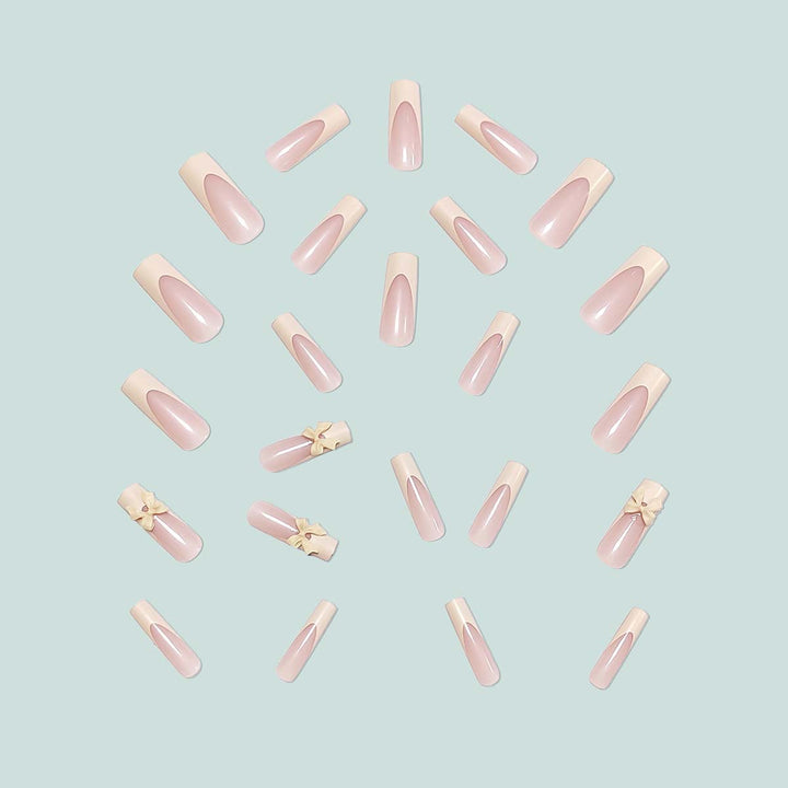 Artistic acrylic nails with bow decorations Kalsten