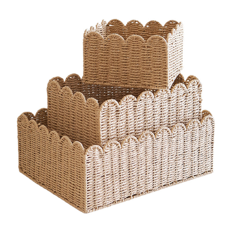 Scalloped Woven Storage Basket Kalsten