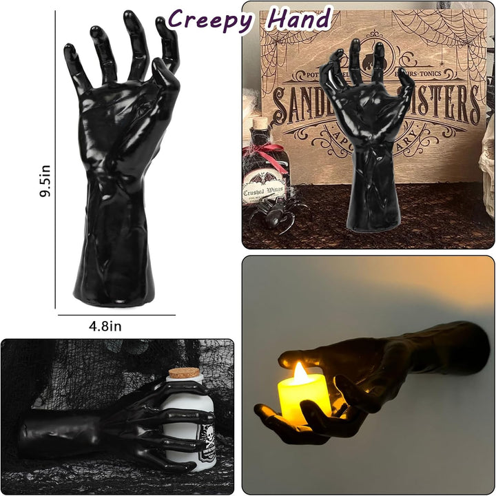 Wall candle holder in realistically shaped hand made of resin