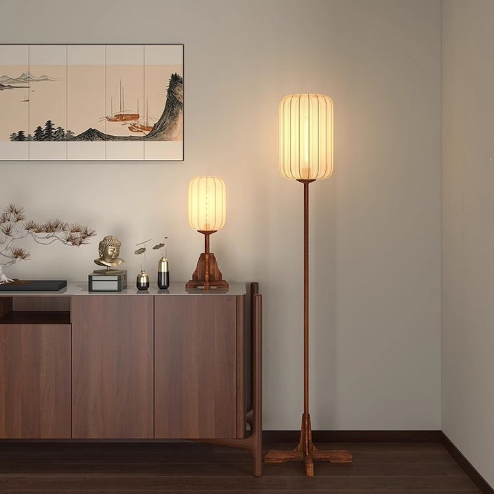Decorative Table Lamp with Modern Wooden Base