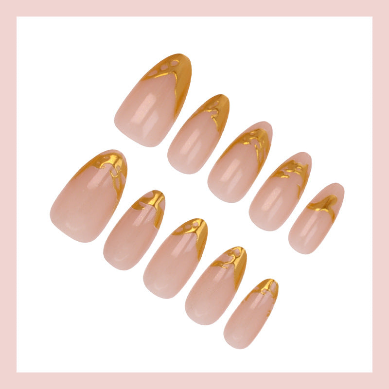 Artifical nails with elegant gold tips Kalsten